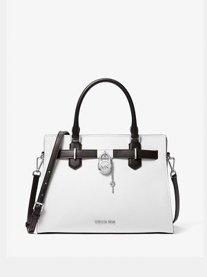 MICHAEL KORS Hamilton Medium Color-Block Leather Satchel