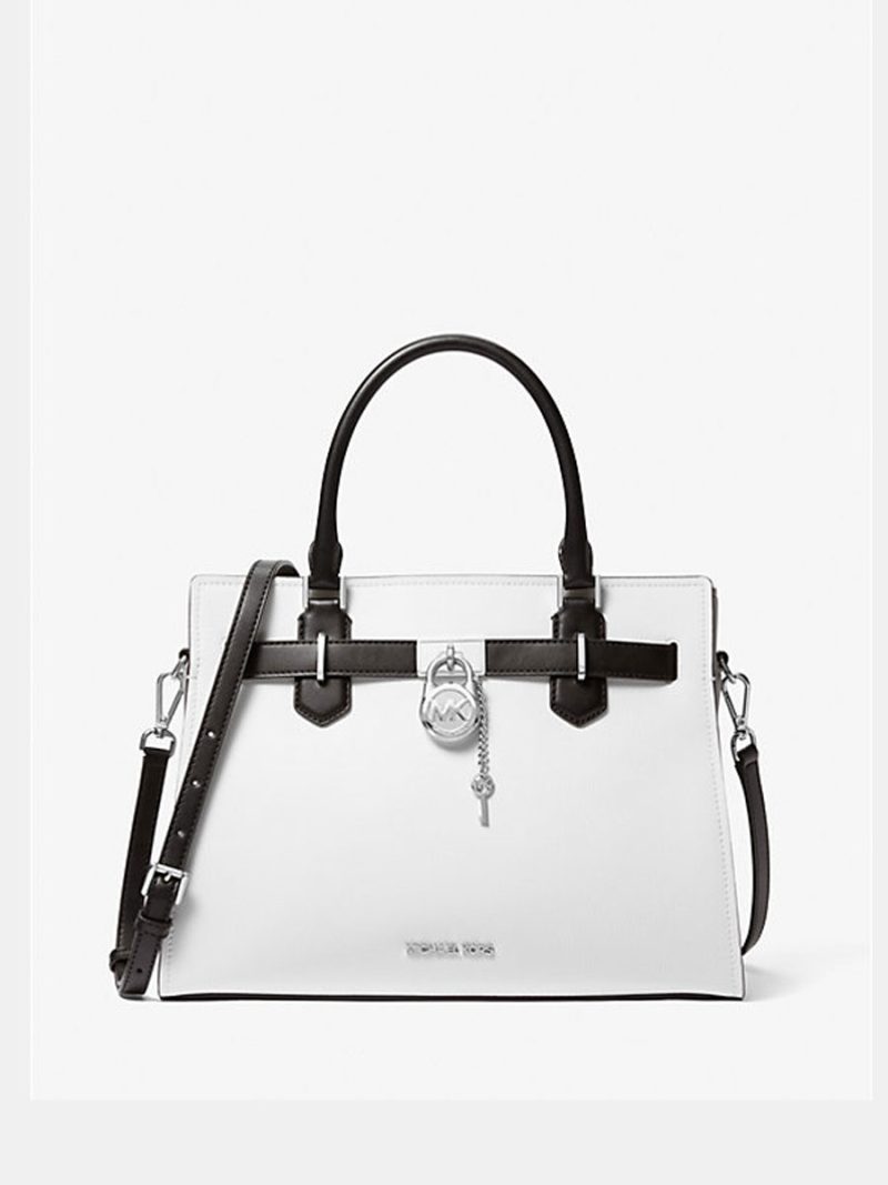 MICHAEL KORS Hamilton Medium Color-Block Leather Satchel