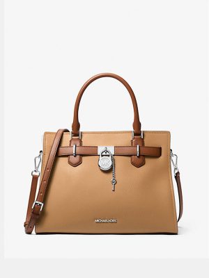 MICHAEL KORS Hamilton Medium Color-Block Leather Satchel