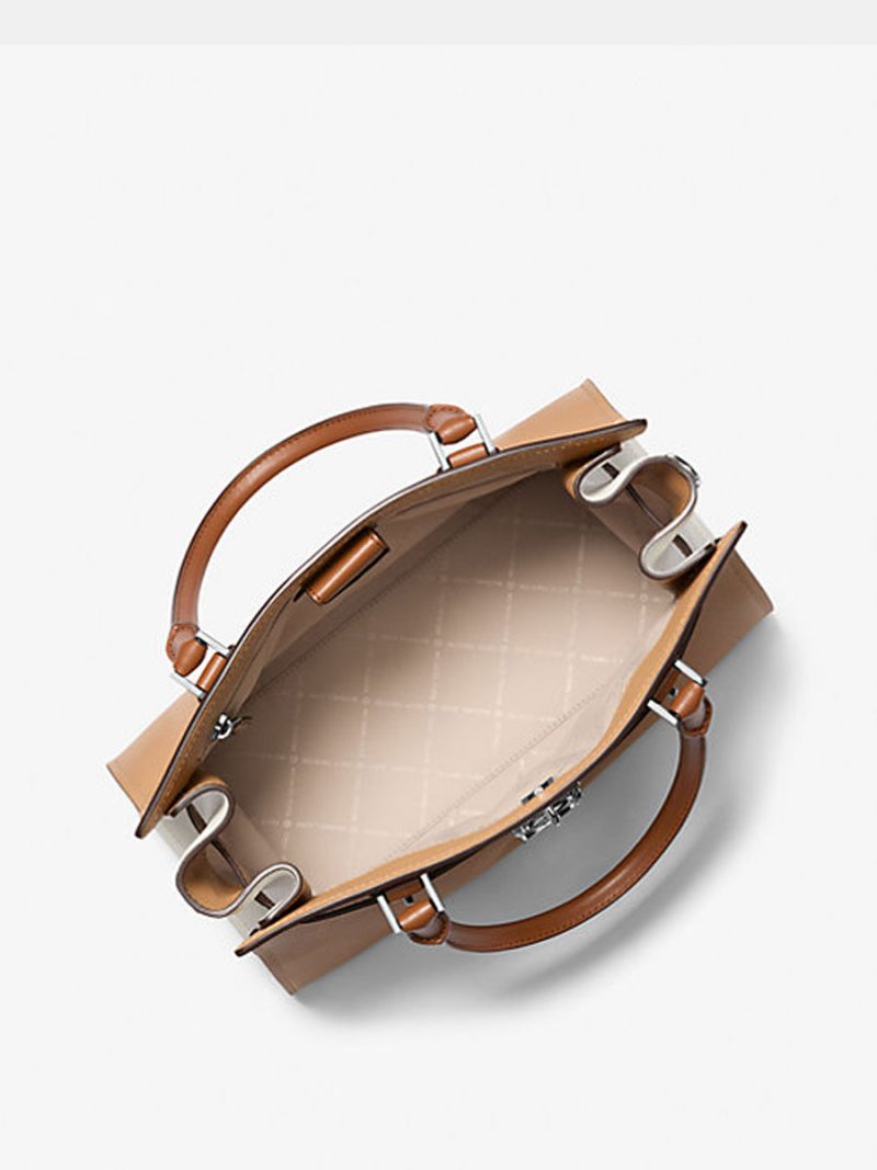 MICHAEL KORS Hamilton Medium Color-Block Leather Satchel - Image 2