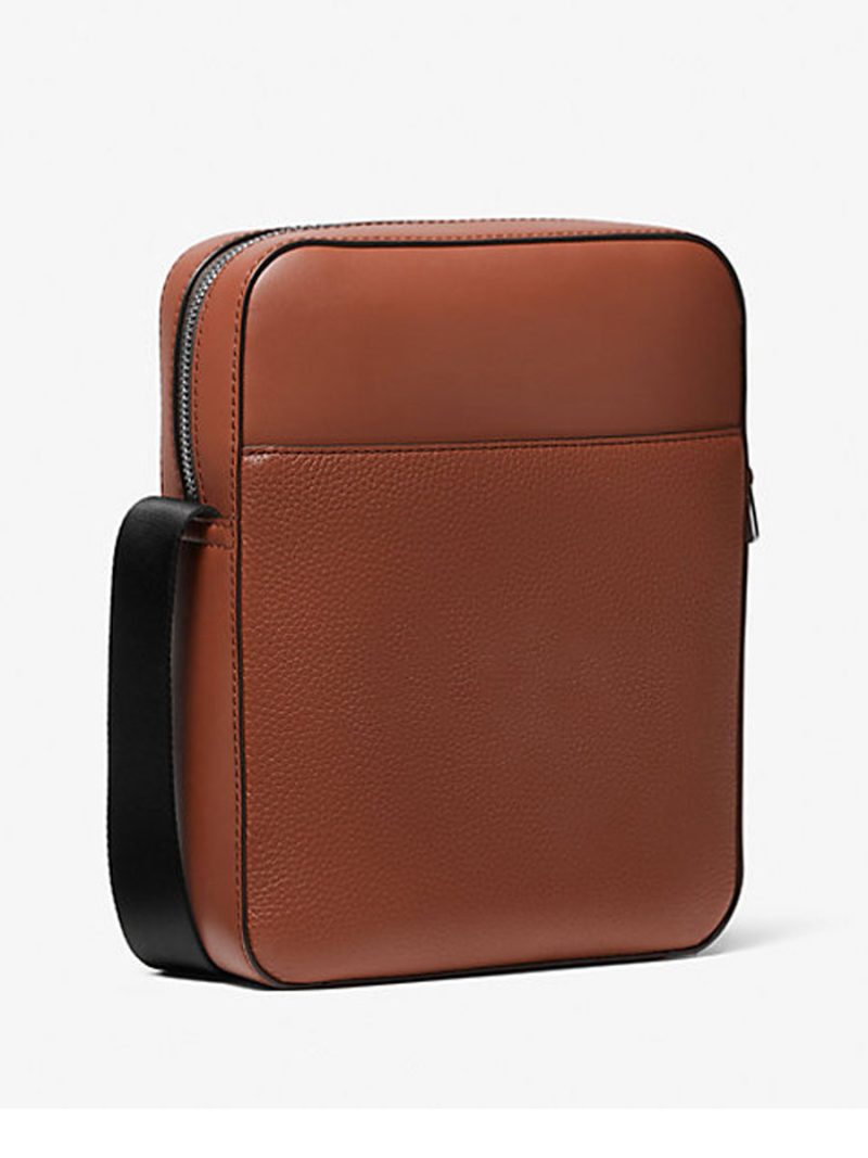 MICHAEL Michael Kors Cooper Logo Embossed Pebbled Leather Flight Bag - Image 3