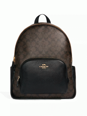 COACH Large Court Backpack In Signature Canvas