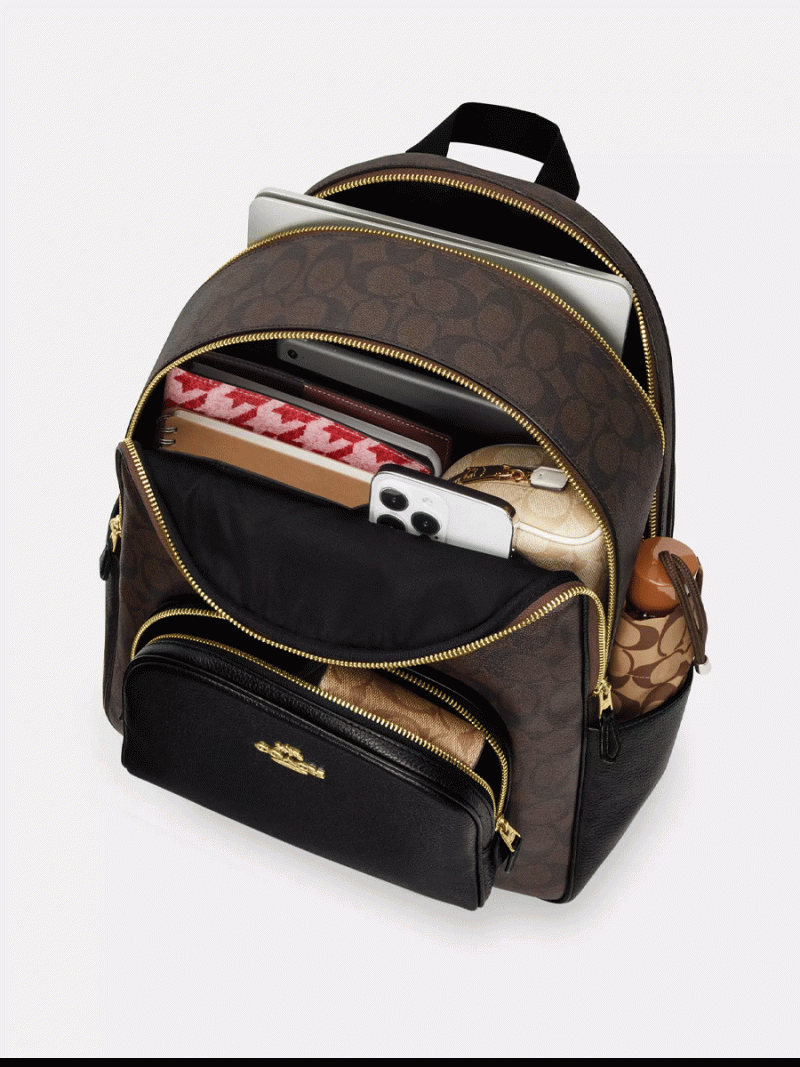 COACH Large Court Backpack In Signature Canvas - Image 3