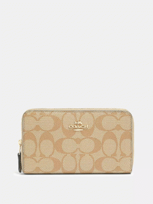 COACH Medium Zip Around Wallet in Signature Canvas (AS IS)