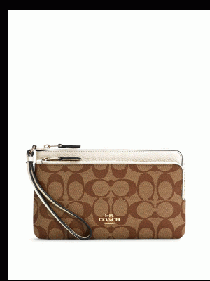 COACH Double Zip Wallet In Signature Canvas