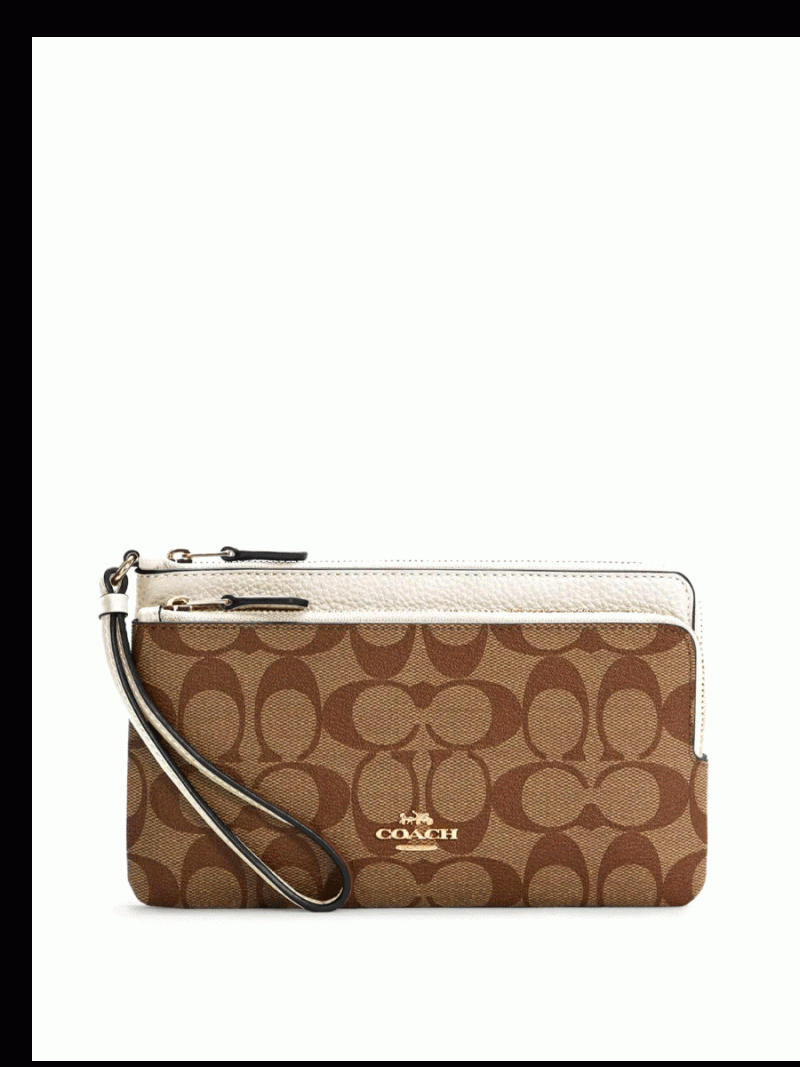 COACH Double Zip Wallet In Signature Canvas