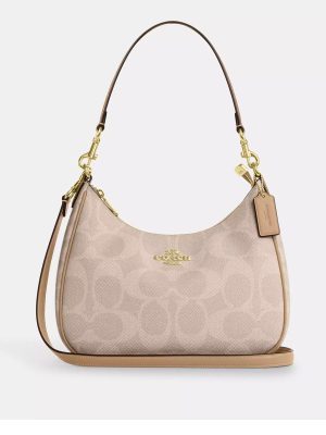 COACH Teri Hobo Bag In Blocked Signature Canvas