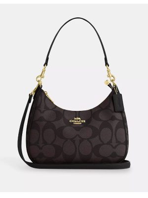 COACH Teri Hobo Bag In Blocked Signature Canvas