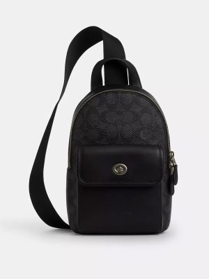 COACH Small Turnlock Sling Pack In Signature Canvas