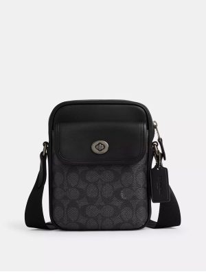 COACH Turnlock Crossbody Bag In Signature Canvas