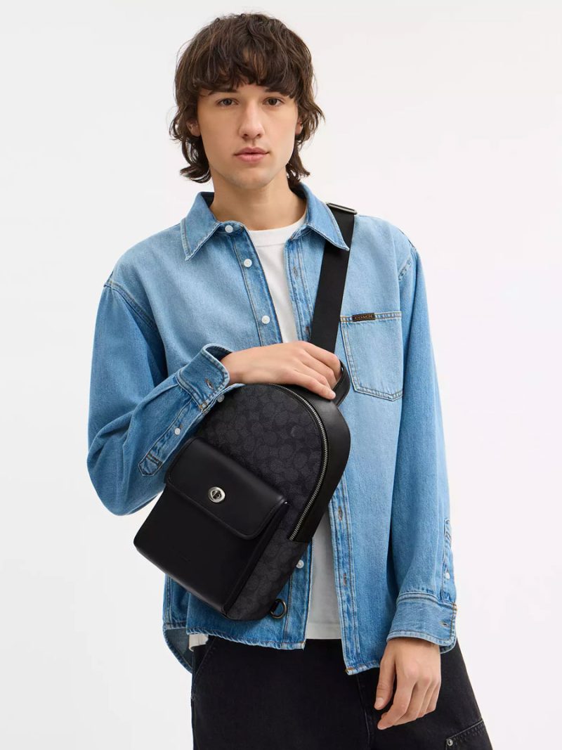 COACH Turnlock Sling Pack In Signature Canvas - Image 5