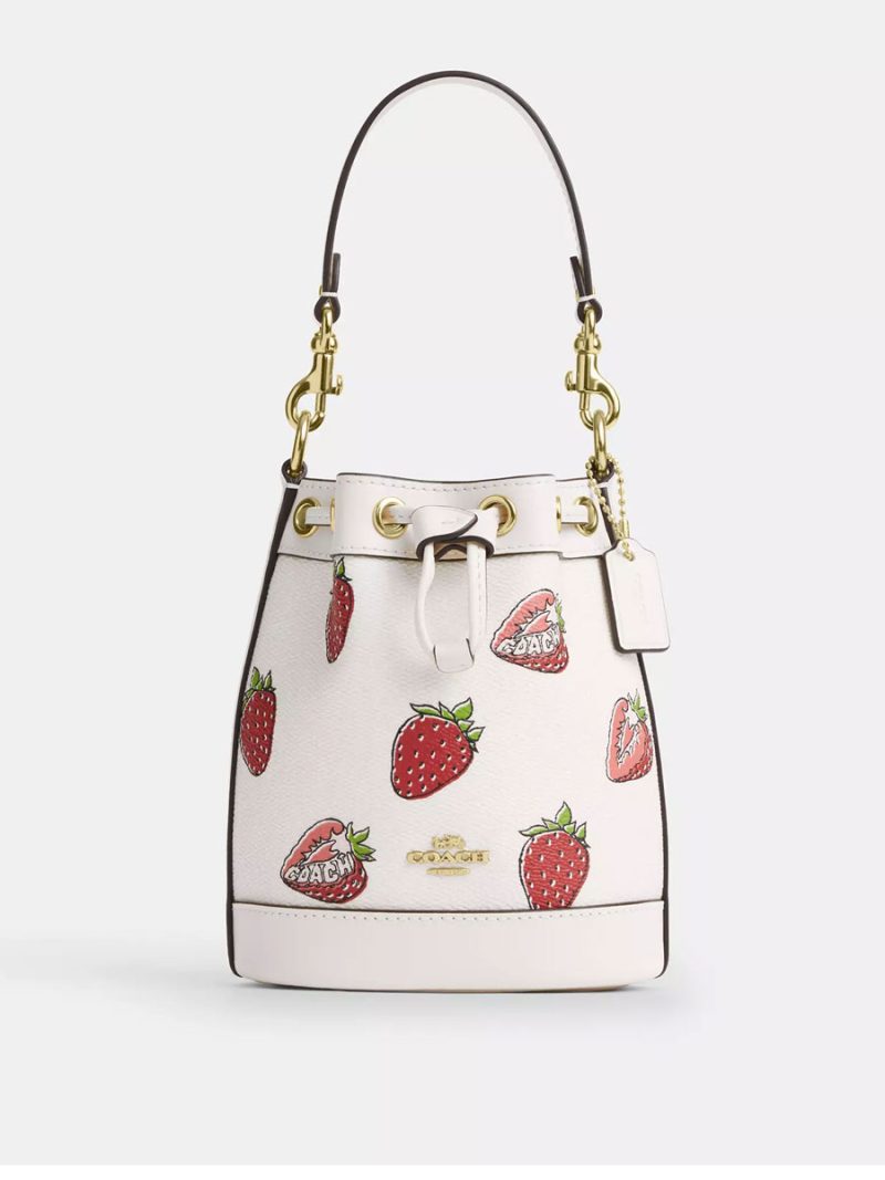 COACH Mini Bucket Bag With Strawberry Print