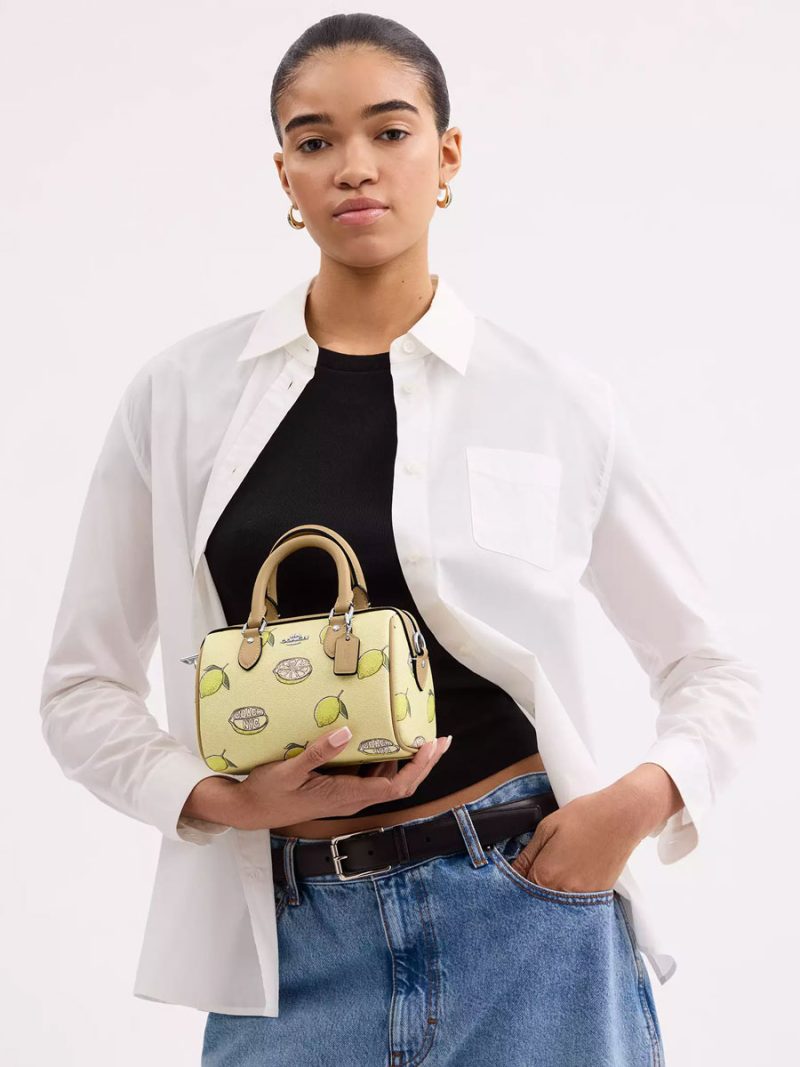 COACH Mini Rowan Crossbody Bag With Lemon Print - Image 6