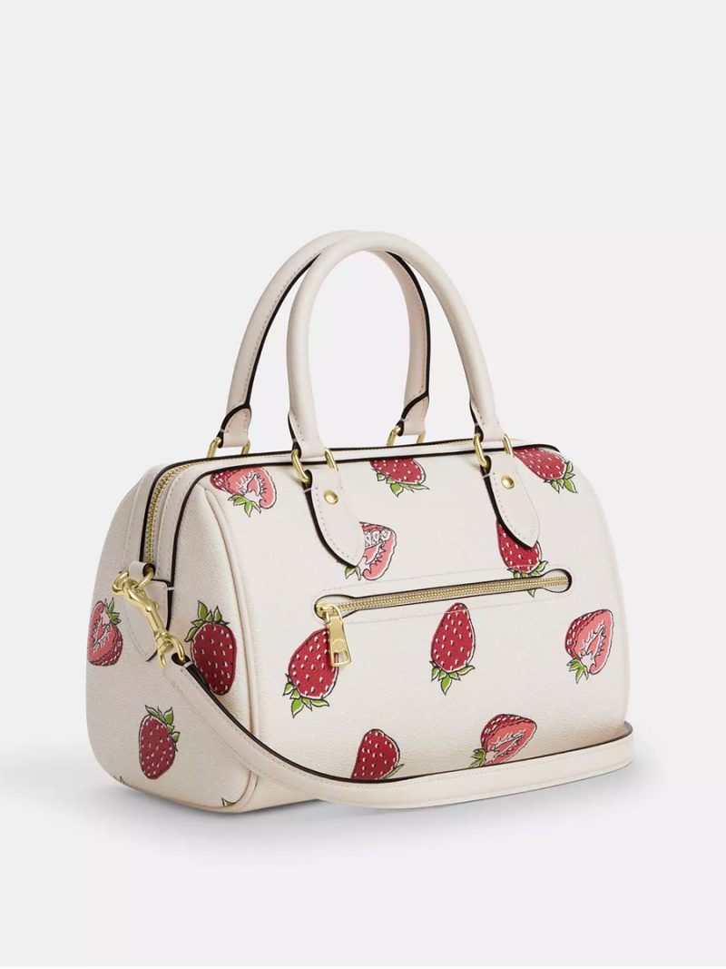 COACH Rowan Satchel Bag With Strawberry Print - Image 4