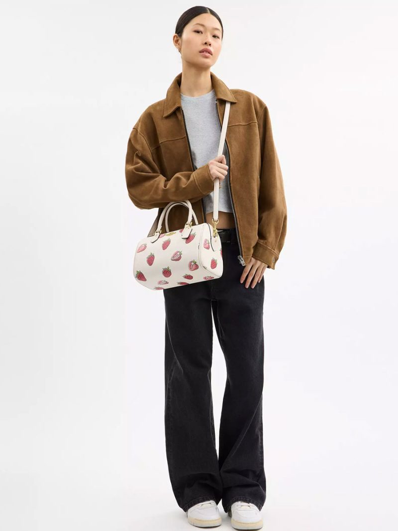 COACH Rowan Satchel Bag With Strawberry Print - Image 5