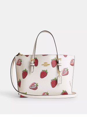 COACH Mollie Tote Bag 25 With Strawberry Print