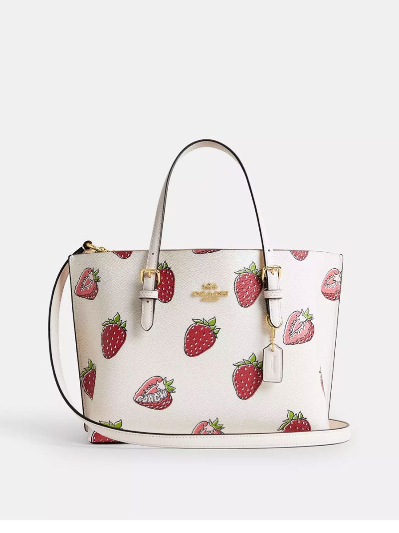 COACH Mollie Tote Bag 25 With Strawberry Print