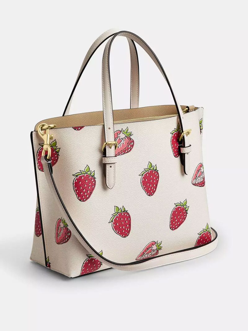COACH Mollie Tote Bag 25 With Strawberry Print - Image 4