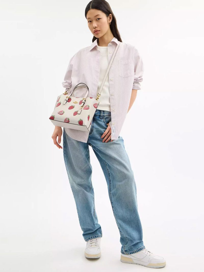 COACH Mollie Tote Bag 25 With Strawberry Print - Image 5