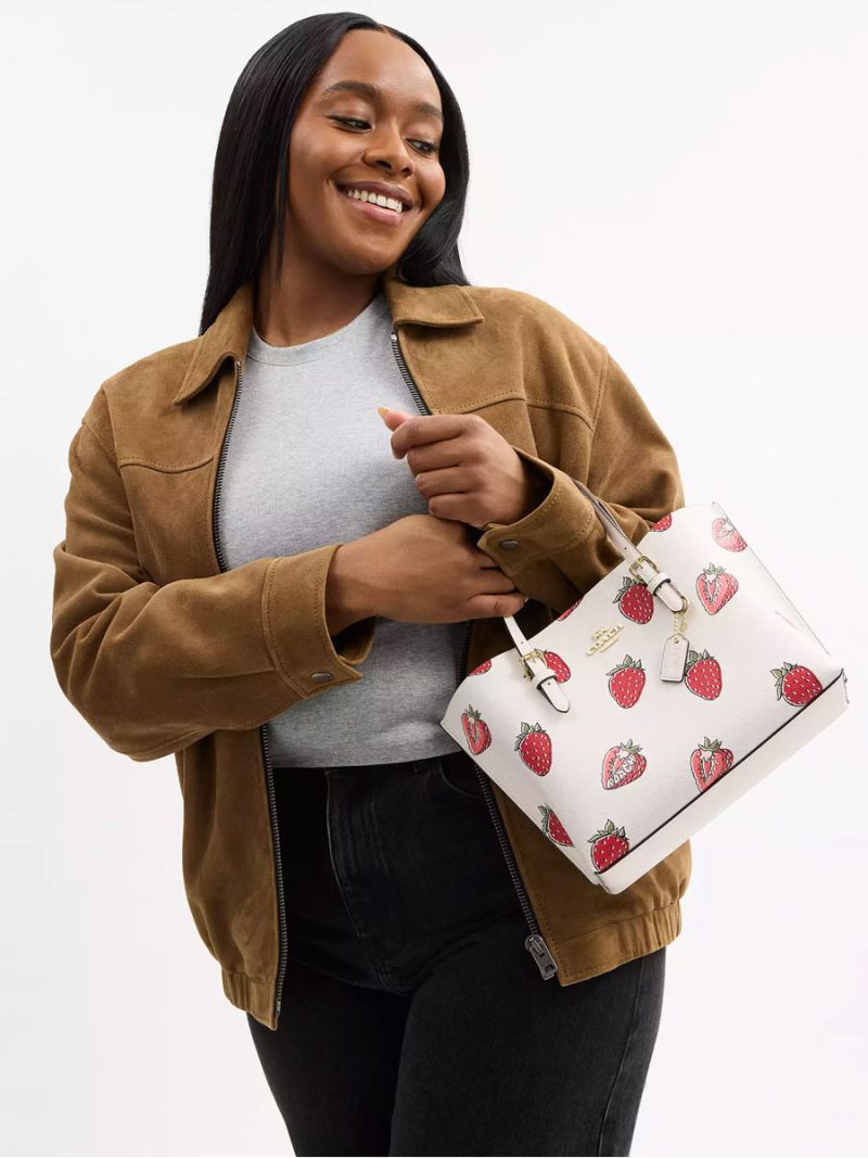COACH Mollie Tote Bag 25 With Strawberry Print - Image 6
