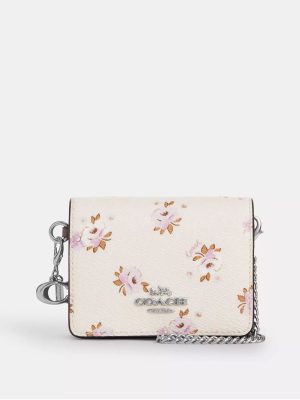 COACH Boxed Mini Wallet On A Chain With Floral Print