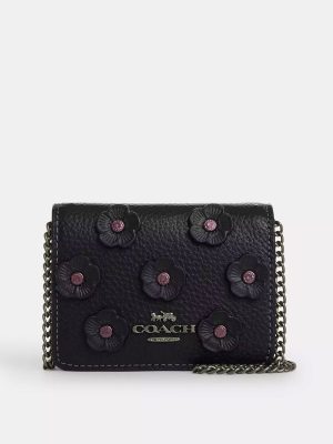 COACH Mini Wallet On A Chain With Floral Applique