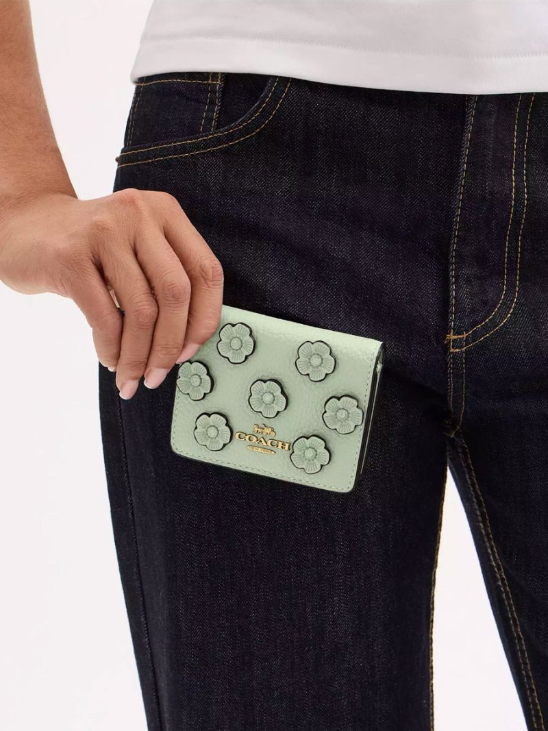 COACH Mini Wallet On A Chain With Floral Applique - Image 5