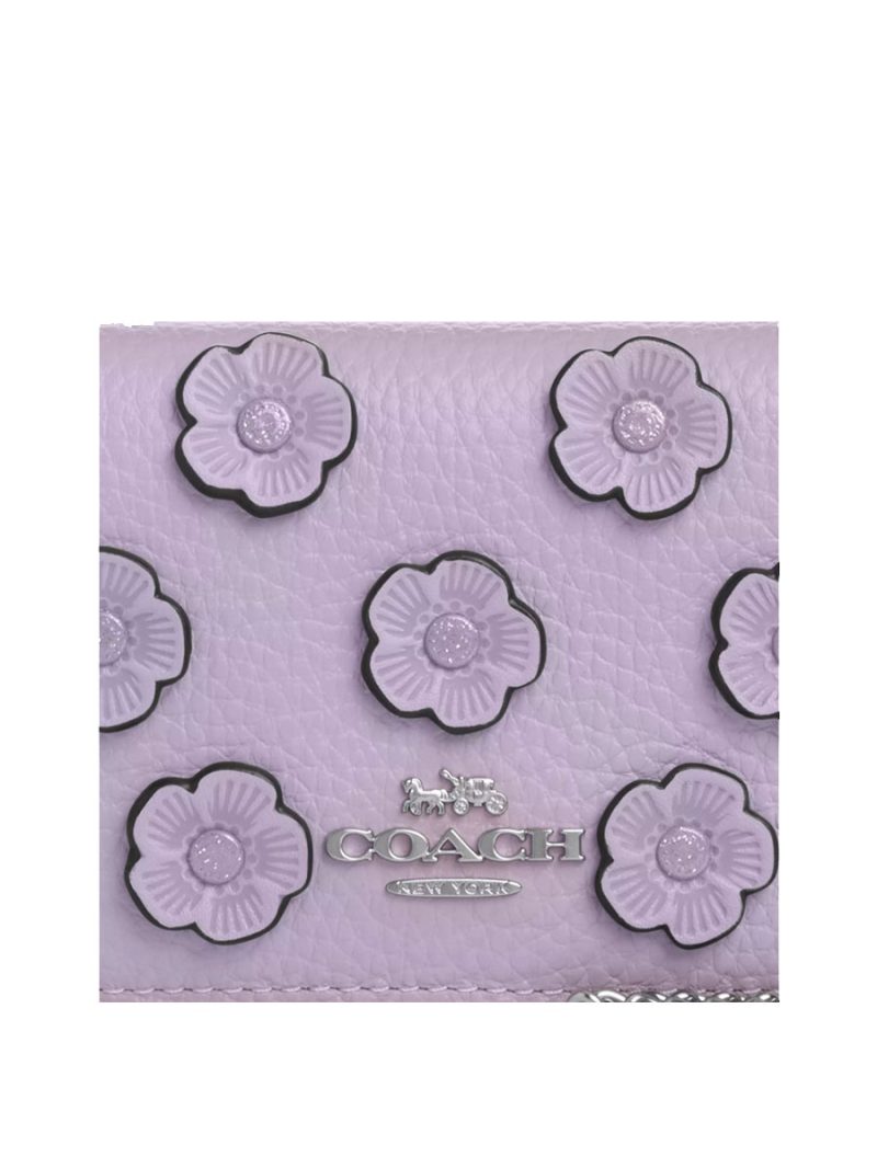 COACH Mini Wallet On A Chain With Floral Applique - Image 4