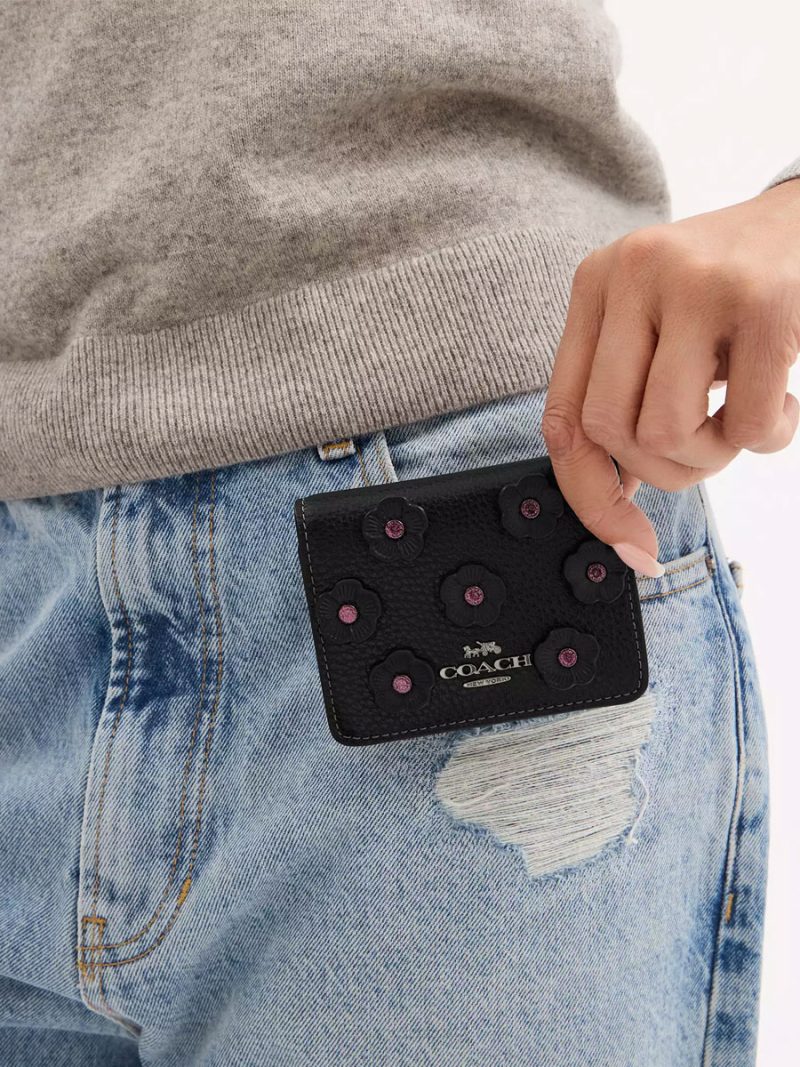 COACH Mini Wallet On A Chain With Floral Applique - Image 5