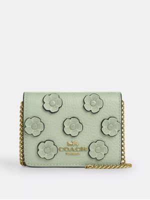 COACH Mini Wallet On A Chain With Floral Applique