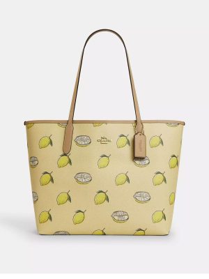 COACH City Tote Bag With Lemon Print