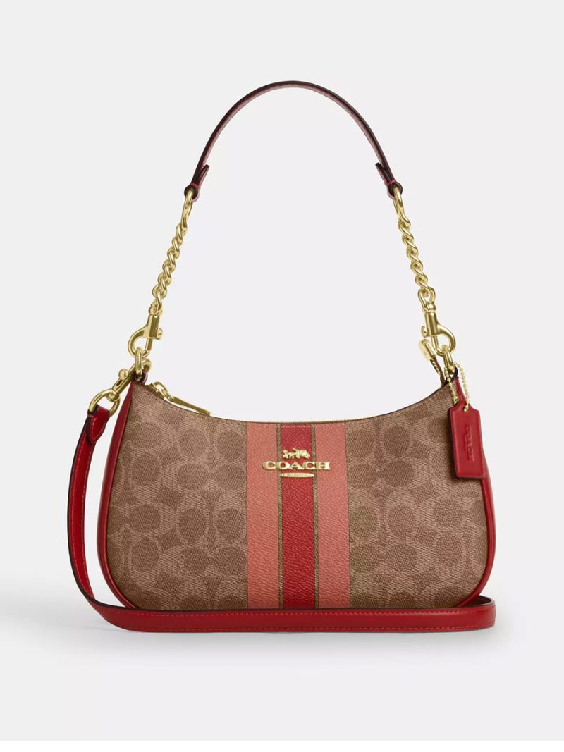 COACH Teri Shoulder Bag In Signature Canvas With Stripe