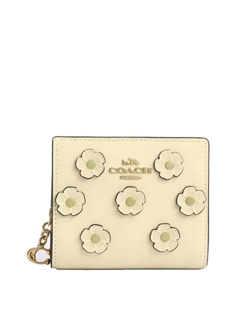 COACH Snap Wallet With Floral Applique