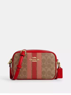 COACH Mini Jamie Camera Bag In Signature Canvas With Stripe