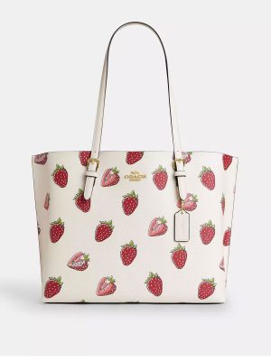 COACH Mollie Tote Bag With Strawberry Print