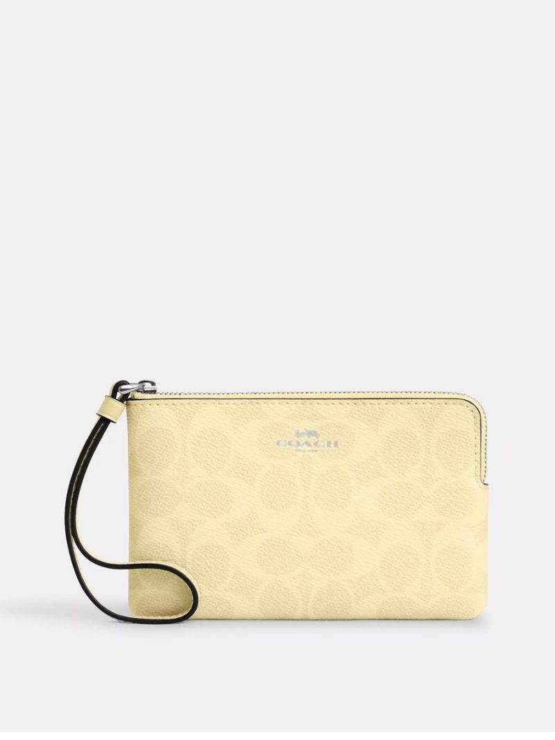 COACH Corner Zip Wristlet In Signature Canvas