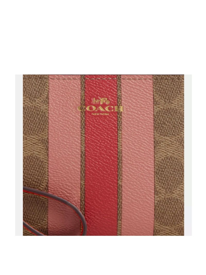 COACH Corner Zip Wristlet In Signature Canvas With Stripe - Image 4