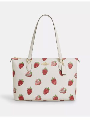 COACH Gallery Tote Bag With Strawberry Print