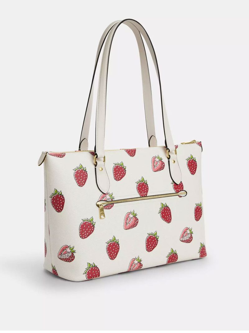 COACH Gallery Tote Bag With Strawberry Print - Image 4