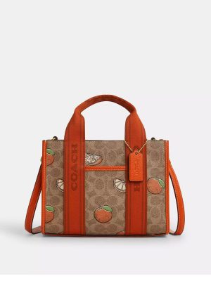 COACH Smith Tote Bag 24 In Signature Canvas With Orange Print