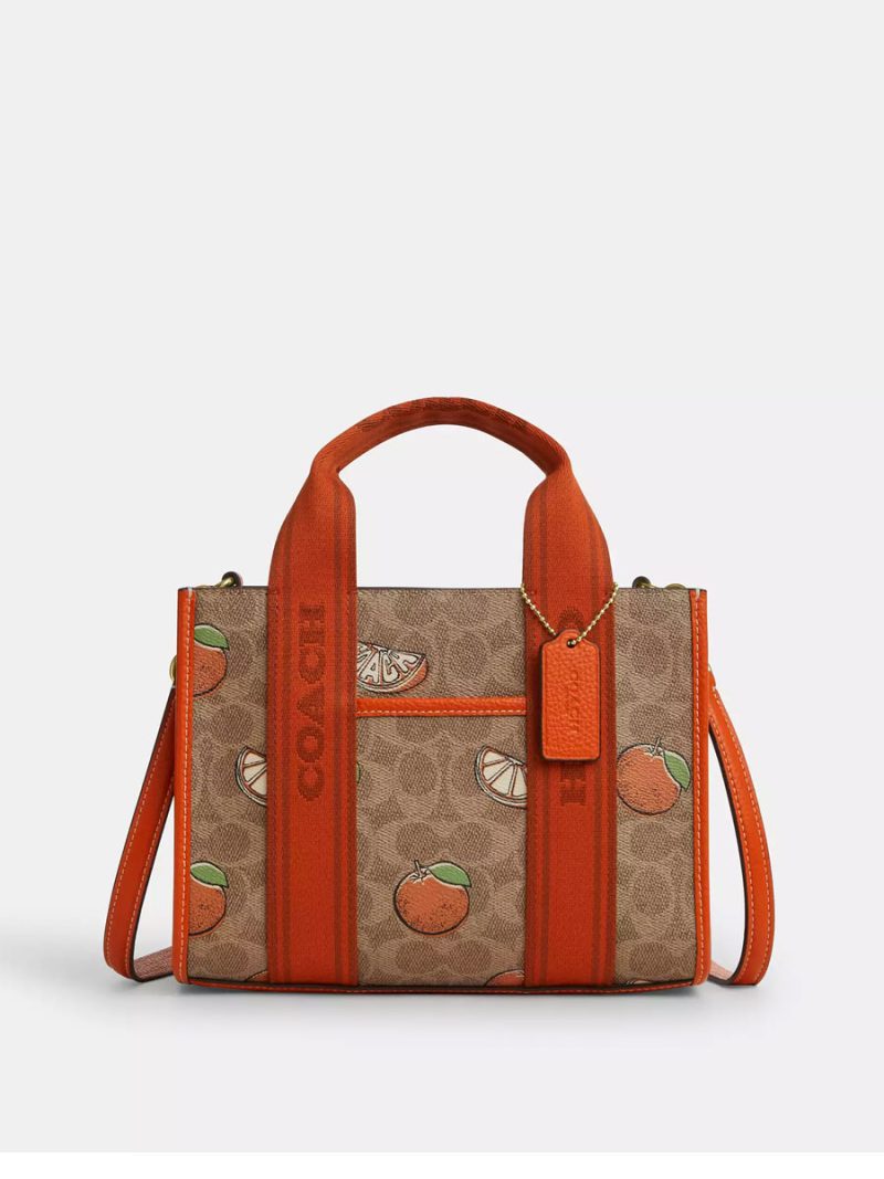 COACH Smith Tote Bag 24 In Signature Canvas With Orange Print