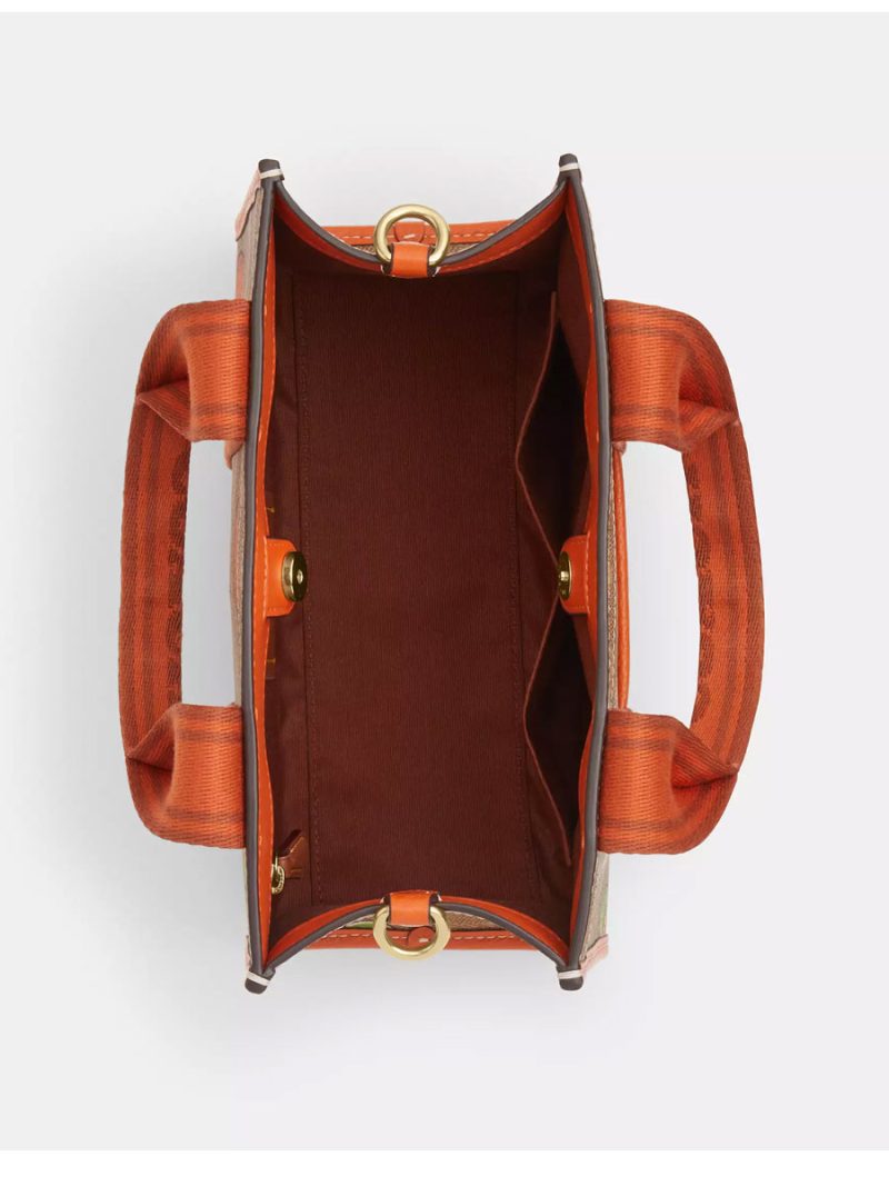 COACH Smith Tote Bag 24 In Signature Canvas With Orange Print - Image 3