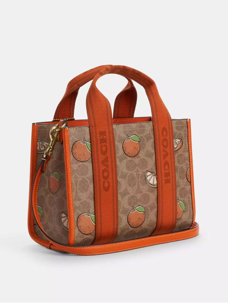 COACH Smith Tote Bag 24 In Signature Canvas With Orange Print - Image 4