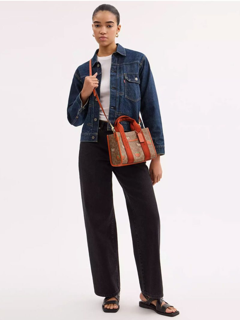 COACH Smith Tote Bag 24 In Signature Canvas With Orange Print - Image 6