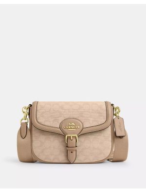 COACH Amelia Saddle Bag With Signature Canvas