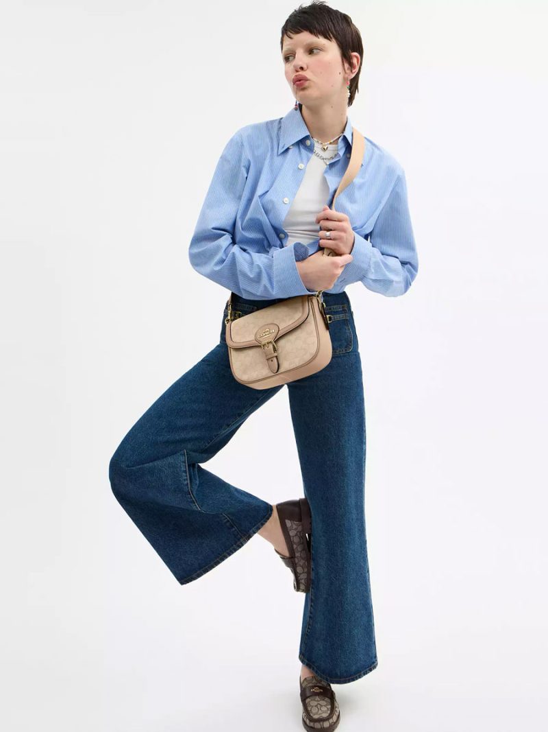 COACH Amelia Saddle Bag With Signature Canvas - Image 5