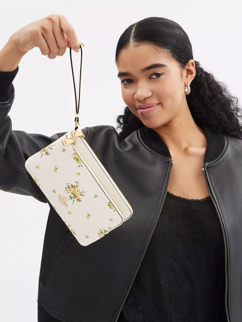 COACH Double Zip Wallet With Floral Print - Image 3