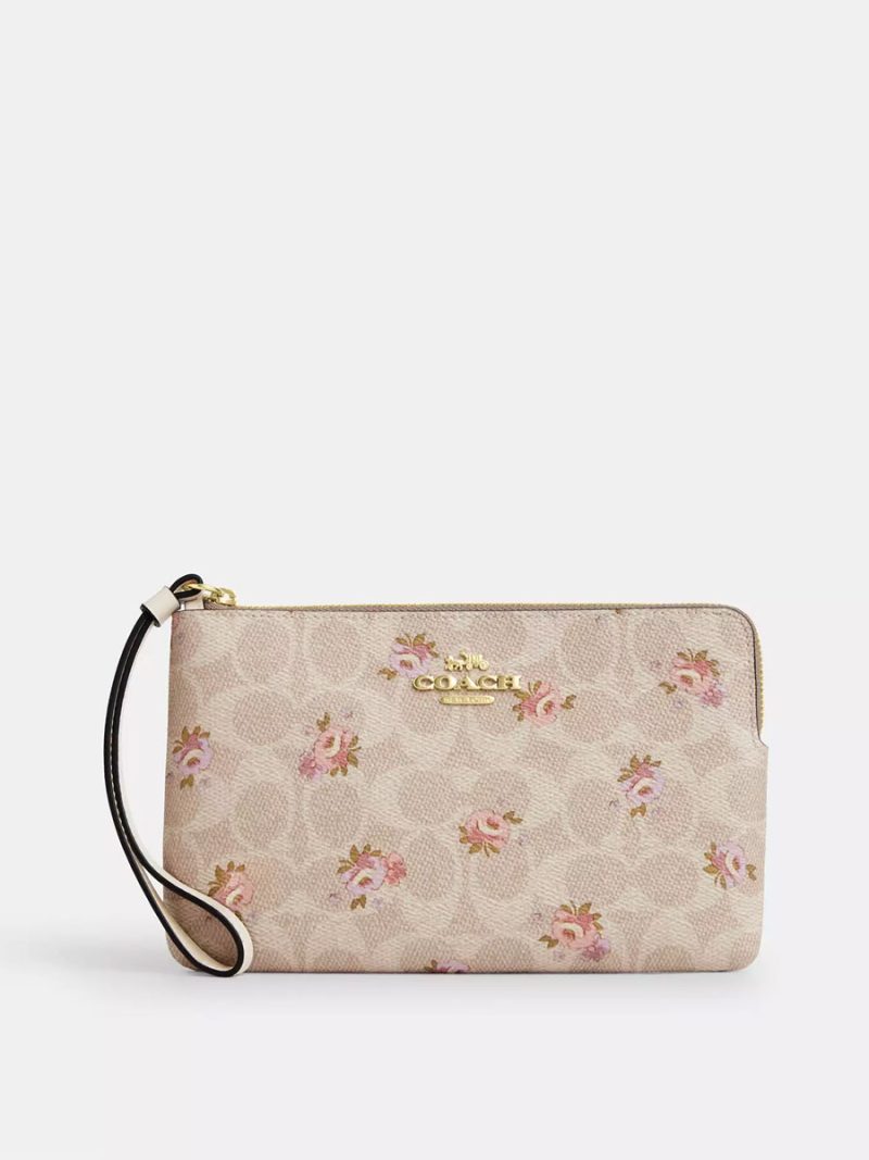 COACH Large Corner Zip Wristlet In Signature Canvas