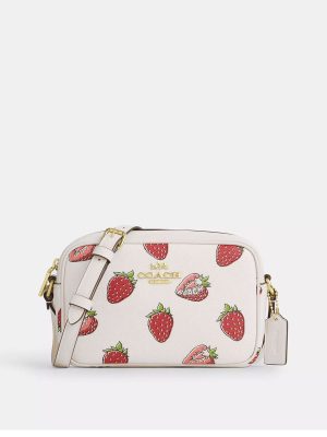 COACH Mini Jamie Camera Bag With Strawberry Print