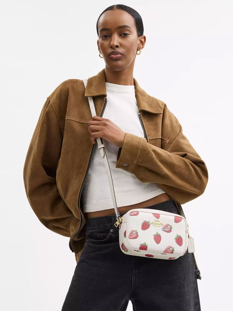 COACH Mini Jamie Camera Bag With Strawberry Print - Image 5